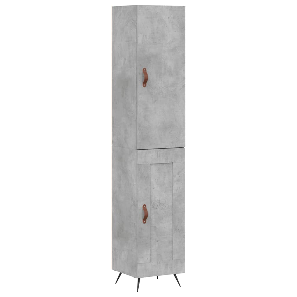 Hoge Kast 34,5X34X180 Cm Bewerkt Hout Betongrijs