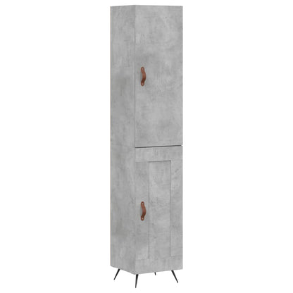 Hoge Kast 34,5X34X180 Cm Bewerkt Hout Betongrijs