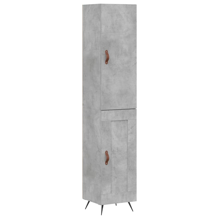 Hoge Kast 34,5X34X180 Cm Bewerkt Hout Betongrijs