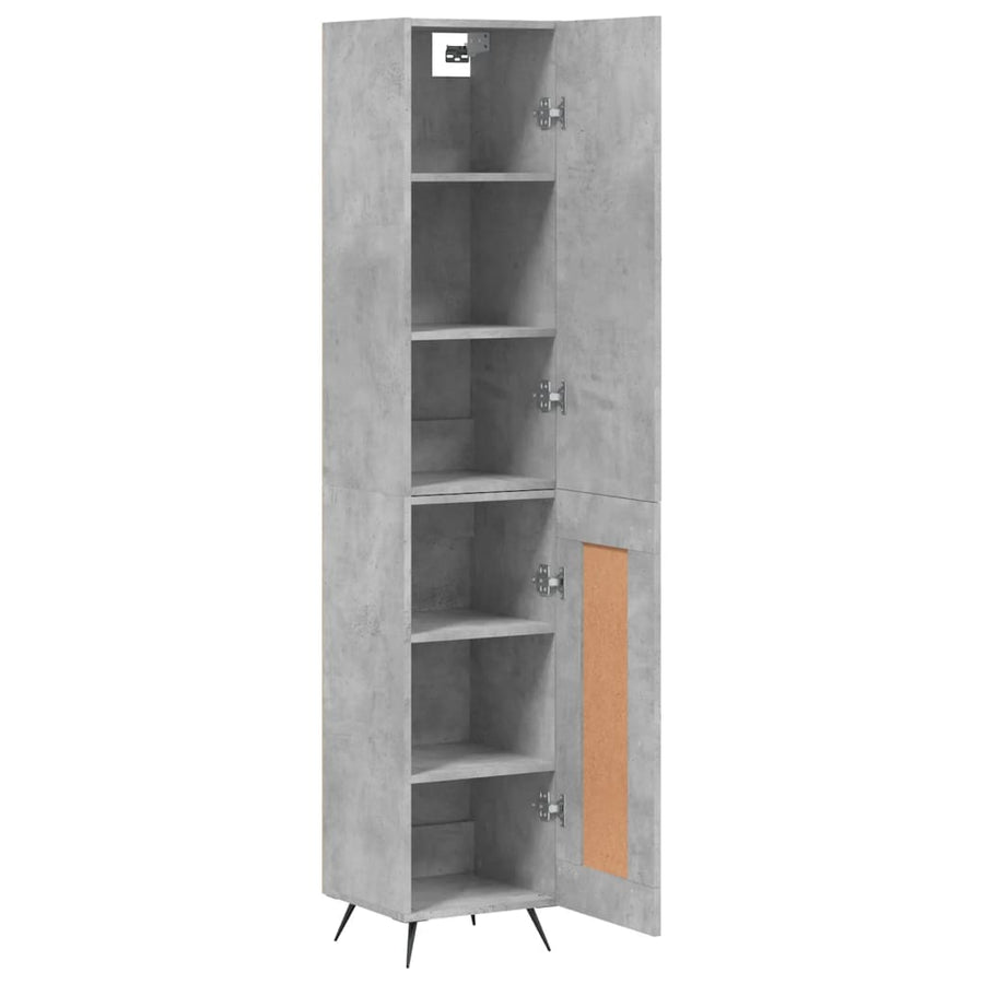 Hoge Kast 34,5X34X180 Cm Bewerkt Hout Betongrijs