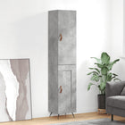 Hoge kast 34,5x34x180 cm bewerkt hout betongrijs