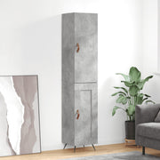 Hoge kast 34,5x34x180 cm bewerkt hout betongrijs