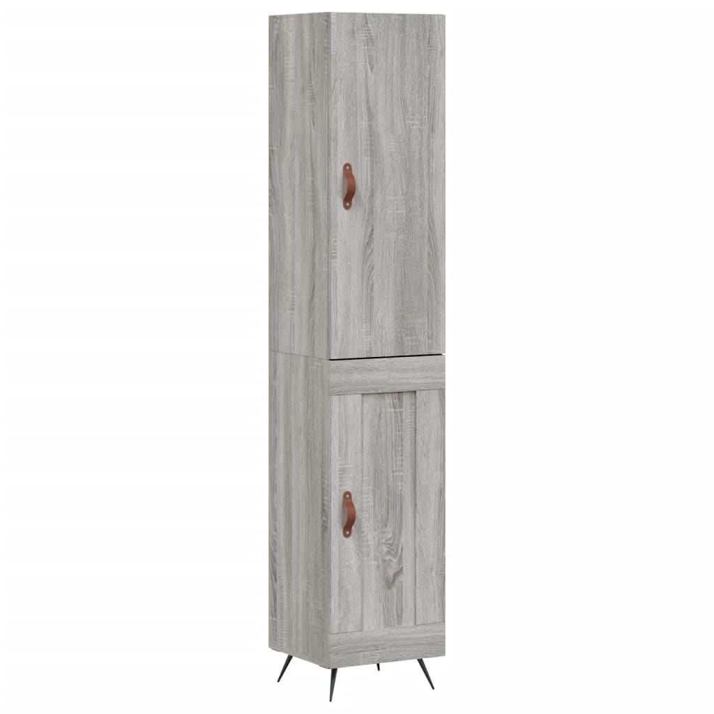 Hoge Kast 34,5X34X180 Cm Bewerkt Hout Grijs Sonoma Eikenkleurig