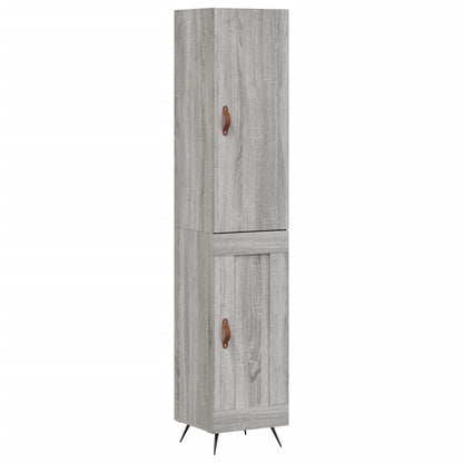 Hoge Kast 34,5X34X180 Cm Bewerkt Hout Grijs Sonoma Eikenkleurig