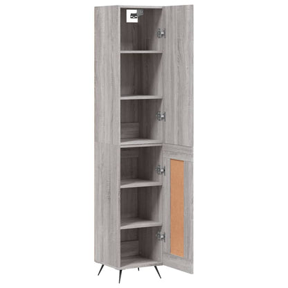 Hoge Kast 34,5X34X180 Cm Bewerkt Hout Grijs Sonoma Eikenkleurig