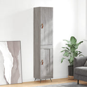 Hoge kast 34,5x34x180 cm bewerkt hout grijs
