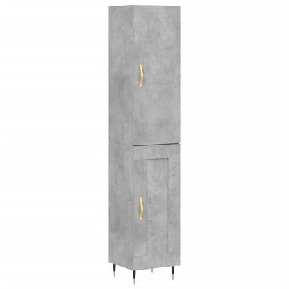 Hoge Kast 34,5X34X180 Cm Bewerkt Hout Betongrijs