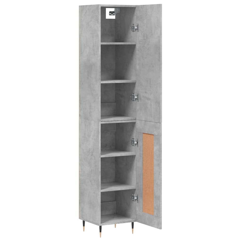 Hoge Kast 34,5X34X180 Cm Bewerkt Hout Betongrijs