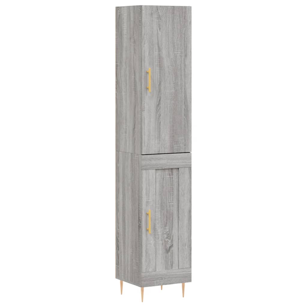 Hoge Kast 34,5X34X180 Cm Bewerkt Hout Grijs Sonoma Eikenkleurig