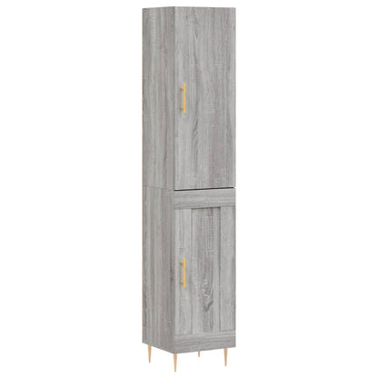Hoge Kast 34,5X34X180 Cm Bewerkt Hout Grijs Sonoma Eikenkleurig
