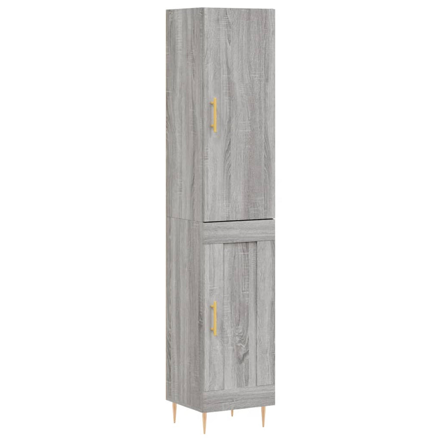 Hoge Kast 34,5X34X180 Cm Bewerkt Hout Grijs Sonoma Eikenkleurig