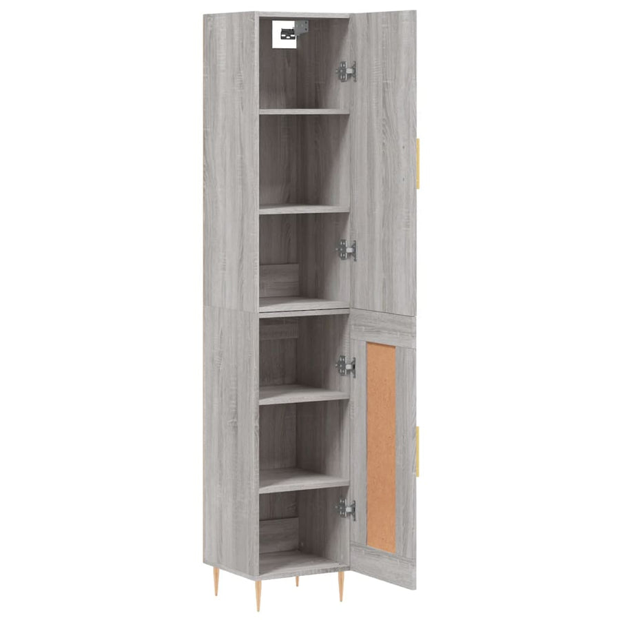 Hoge Kast 34,5X34X180 Cm Bewerkt Hout Grijs Sonoma Eikenkleurig