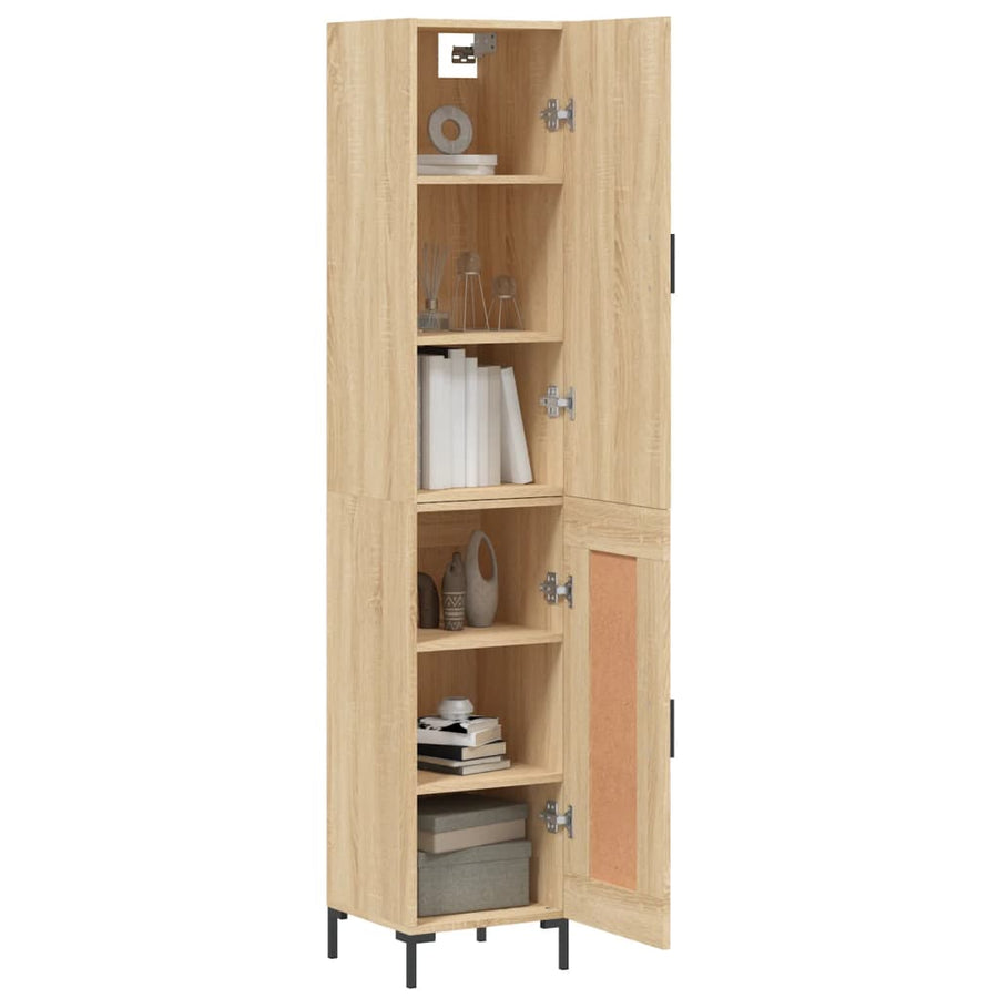 Hoge Kast 34,5X34X180 Cm Bewerkt Hout Kleurig Sonoma eiken