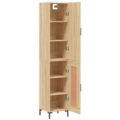 Hoge Kast 34,5X34X180 Cm Bewerkt Hout Kleurig Sonoma eiken