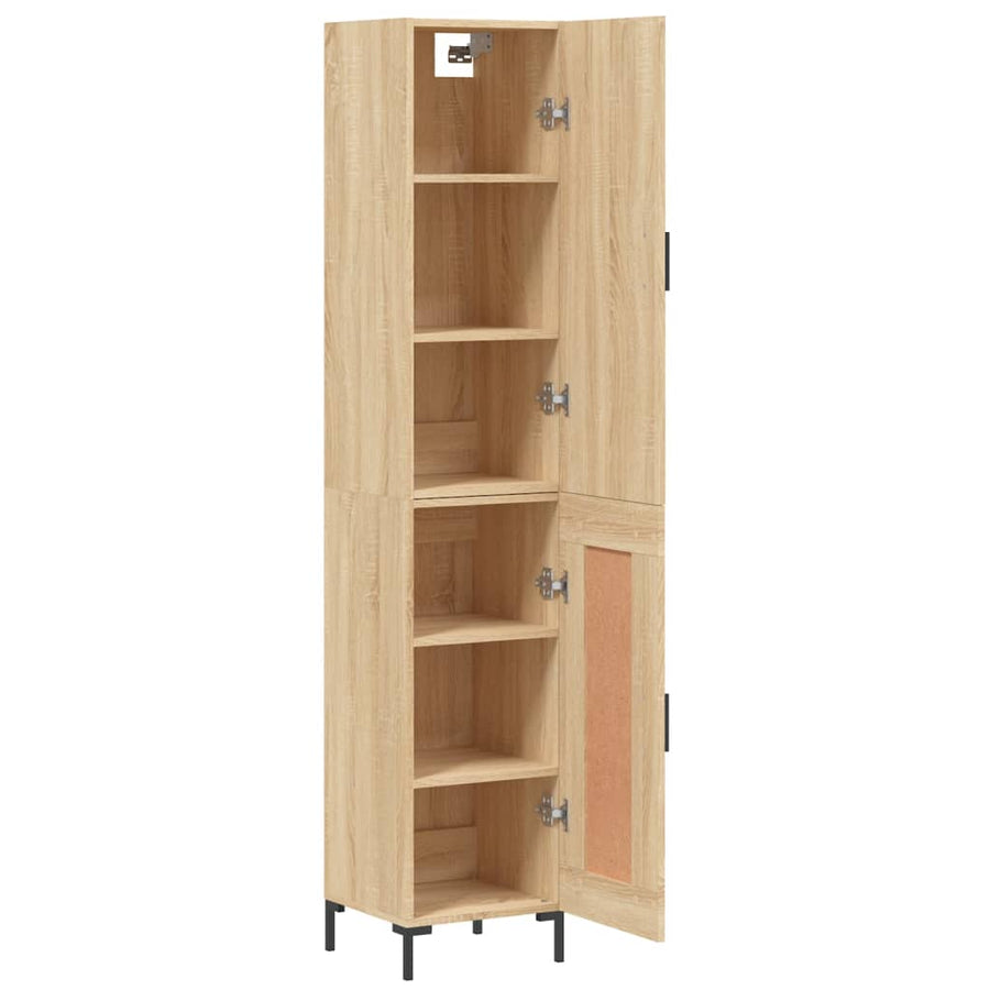 Hoge Kast 34,5X34X180 Cm Bewerkt Hout Kleurig Sonoma eiken