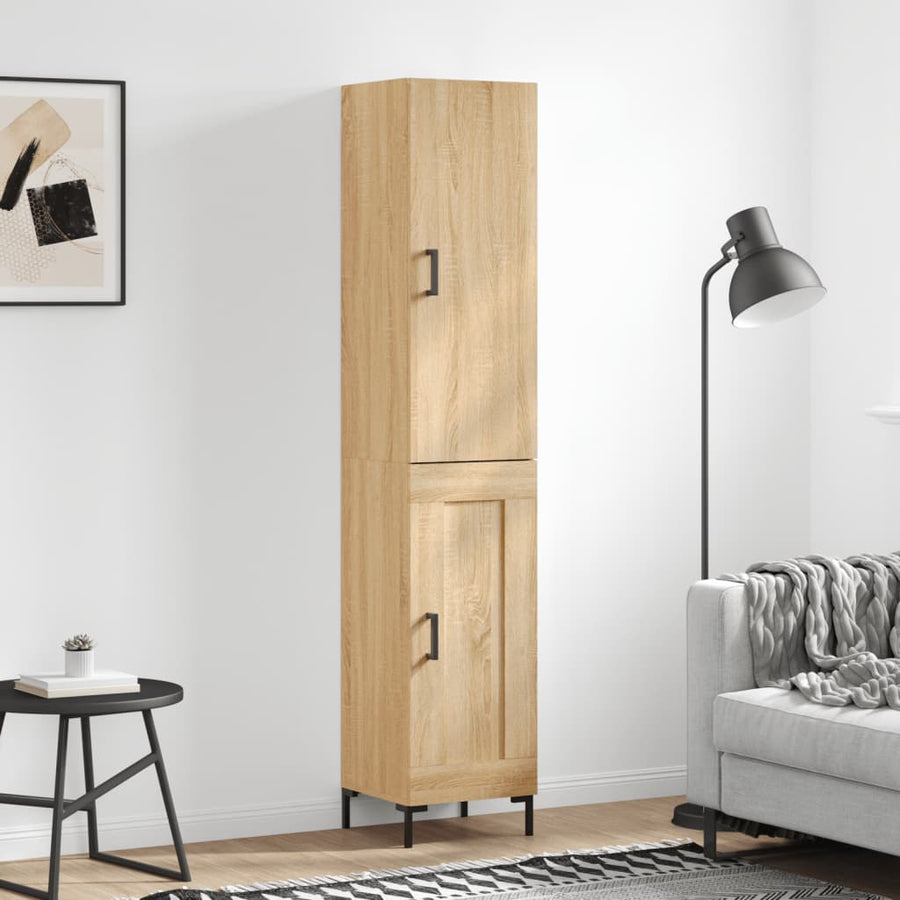 Hoge Kast 34,5X34X180 Cm Bewerkt Hout Kleurig Sonoma eiken