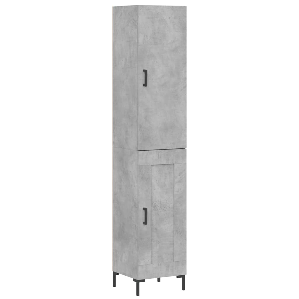 Hoge Kast 34,5X34X180 Cm Bewerkt Hout Betongrijs