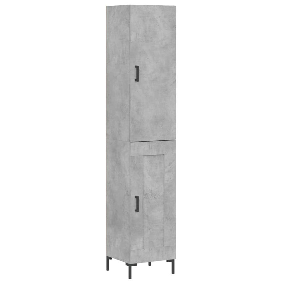 Hoge Kast 34,5X34X180 Cm Bewerkt Hout Betongrijs
