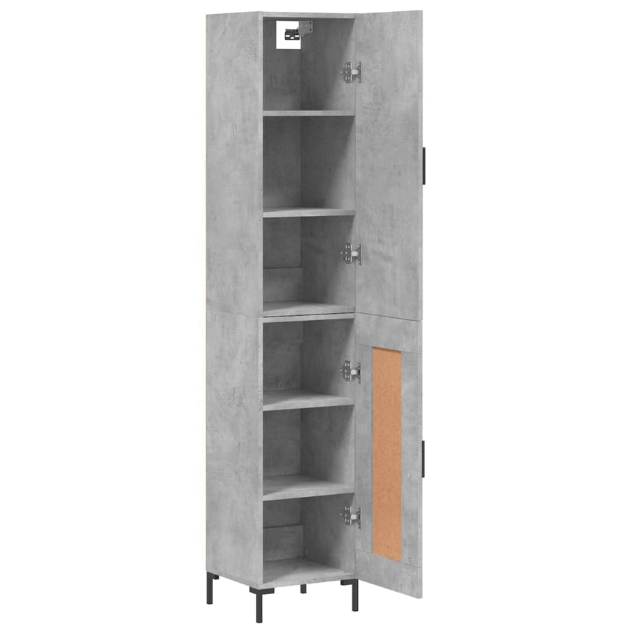 Hoge Kast 34,5X34X180 Cm Bewerkt Hout Betongrijs