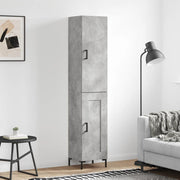 Hoge kast 34,5x34x180 cm bewerkt hout betongrijs