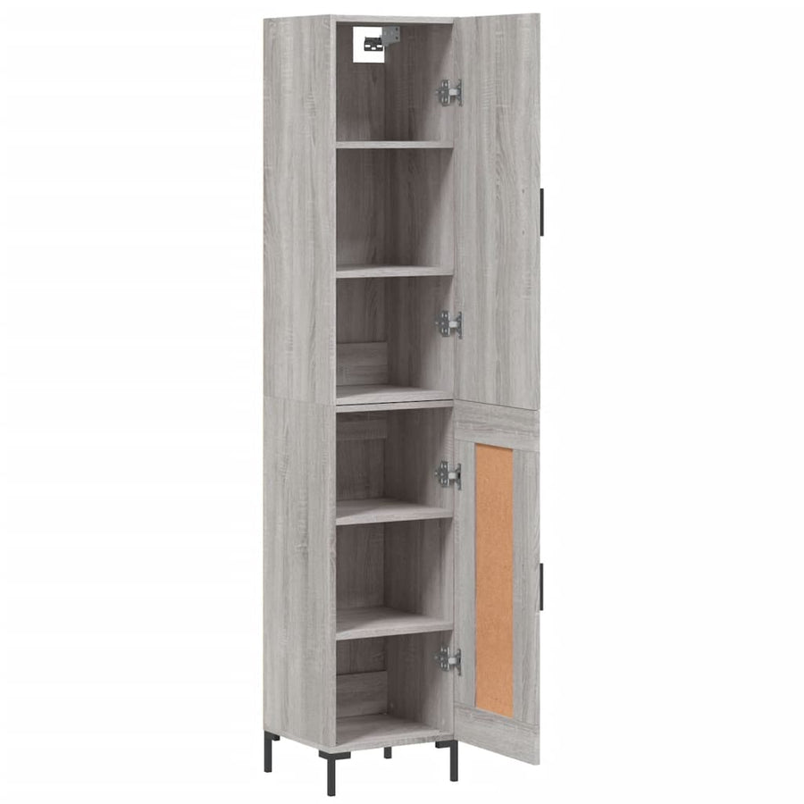 Hoge Kast 34,5X34X180 Cm Bewerkt Hout Grijs Sonoma Eikenkleurig