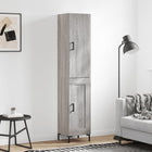 Hoge kast 34,5x34x180 cm bewerkt hout grijs