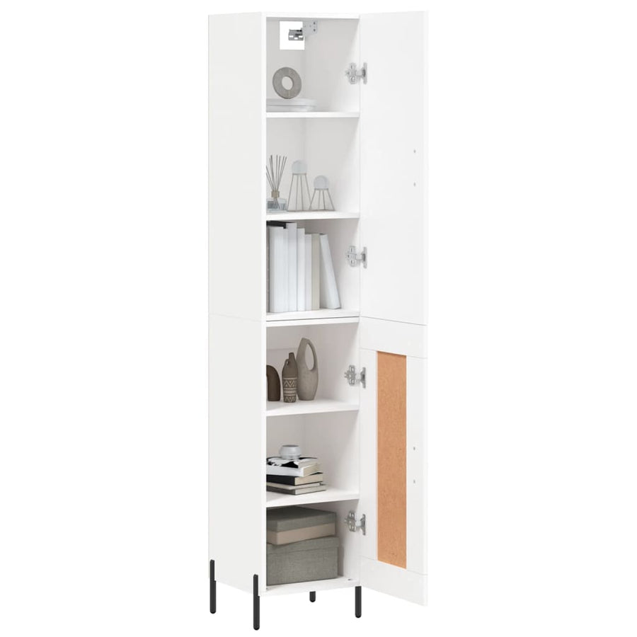 Hoge Kast 34,5X34X180 Cm Bewerkt Hout Wit