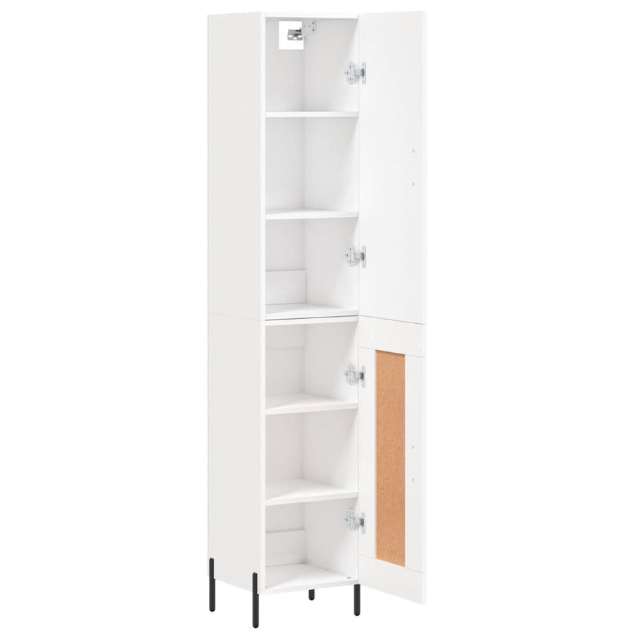 Hoge Kast 34,5X34X180 Cm Bewerkt Hout Wit
