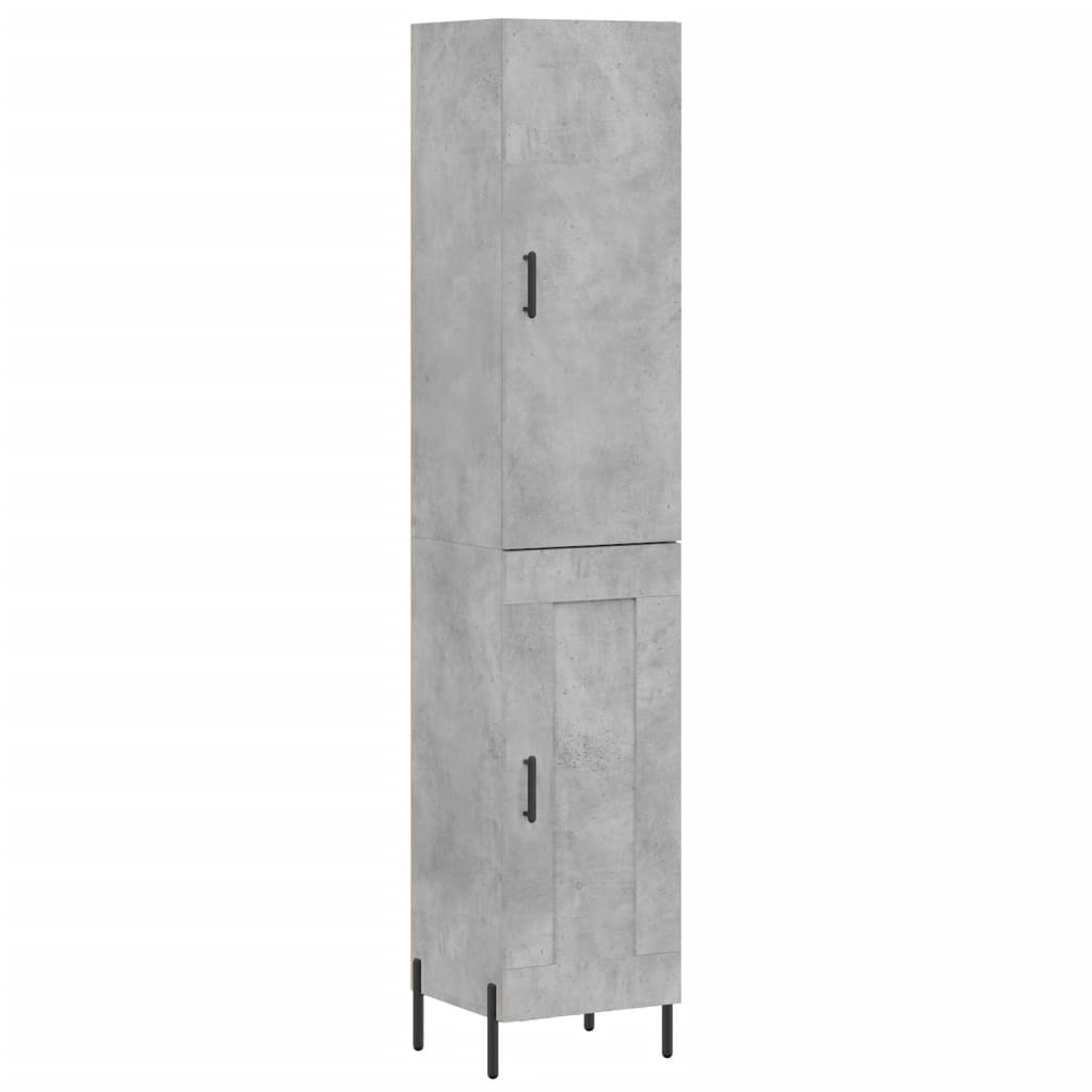 Hoge Kast 34,5X34X180 Cm Bewerkt Hout Betongrijs