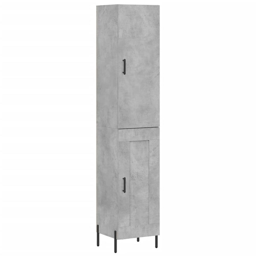 Hoge Kast 34,5X34X180 Cm Bewerkt Hout Betongrijs