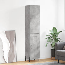 Hoge Kast 34,5X34X180 Cm Bewerkt Hout Betongrijs