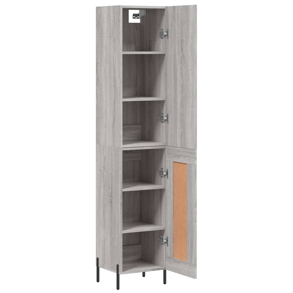 Hoge Kast 34,5X34X180 Cm Bewerkt Hout Grijs Sonoma Eikenkleurig
