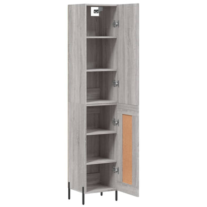Hoge Kast 34,5X34X180 Cm Bewerkt Hout Grijs Sonoma Eikenkleurig