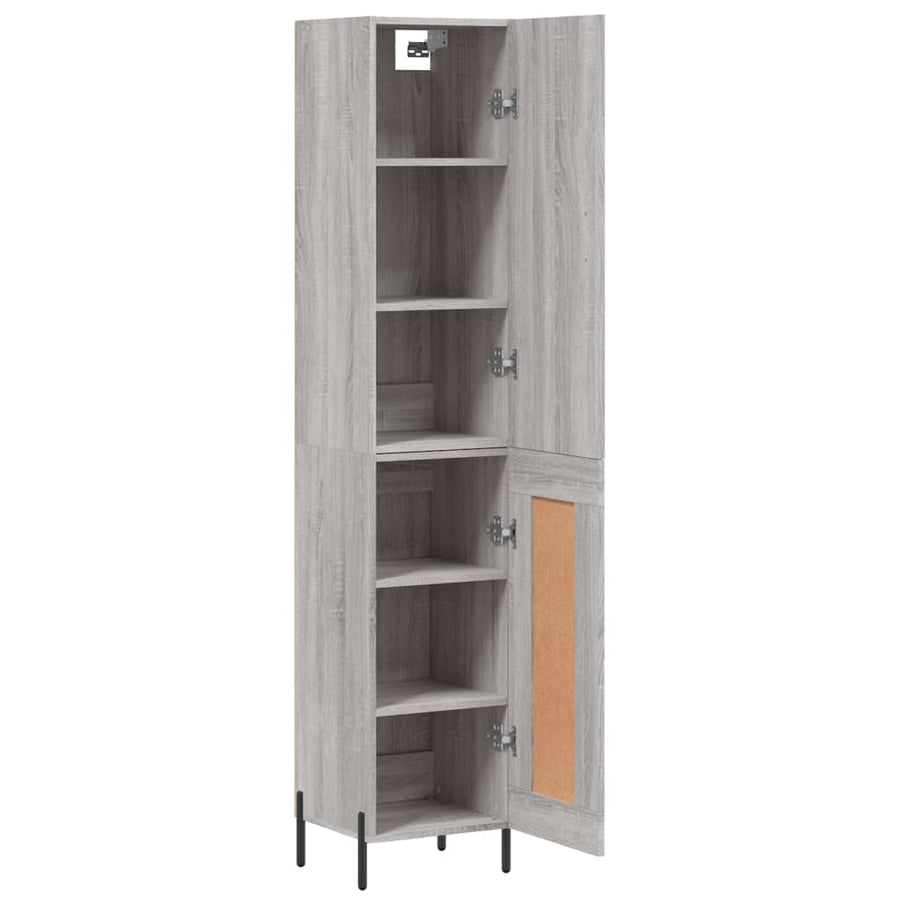 Hoge Kast 34,5X34X180 Cm Bewerkt Hout Grijs Sonoma Eikenkleurig