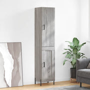 Hoge kast 34,5x34x180 cm grijs sonoma eiken bewerkt hout