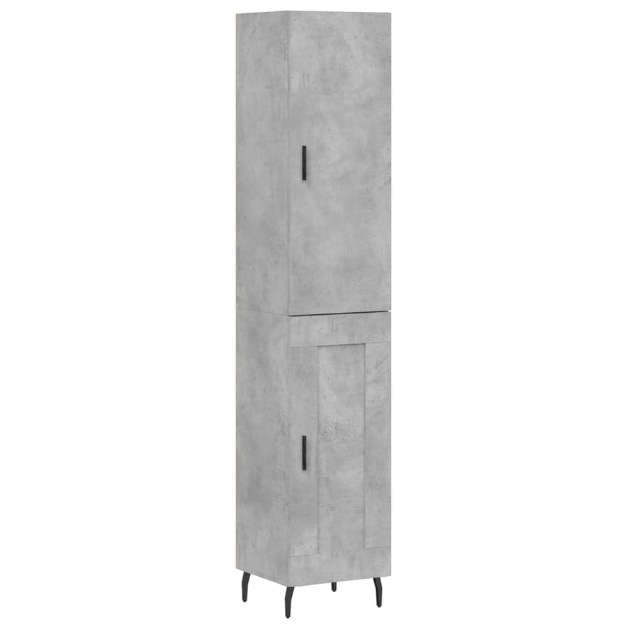 Hoge Kast 34,5X34X180 Cm Bewerkt Hout Betongrijs