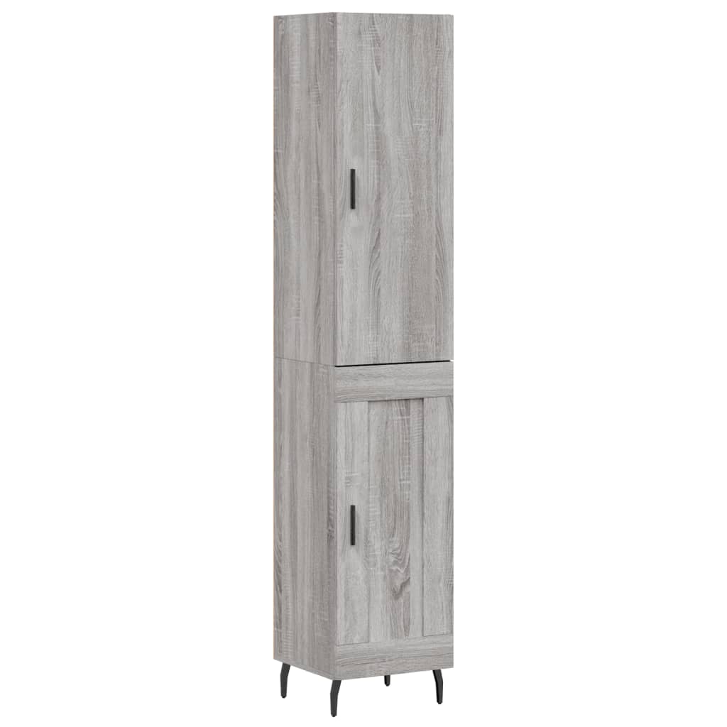 Hoge Kast 34,5X34X180 Cm Bewerkt Hout Grijs Sonoma Eikenkleurig