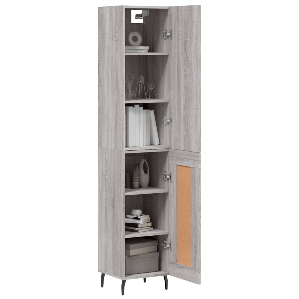 Hoge Kast 34,5X34X180 Cm Bewerkt Hout Grijs Sonoma Eikenkleurig