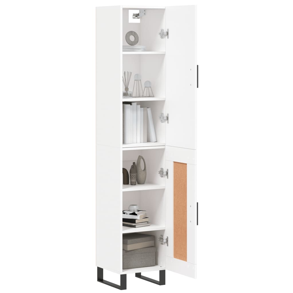 Hoge Kast 34,5X34X180 Cm Bewerkt Hout Wit
