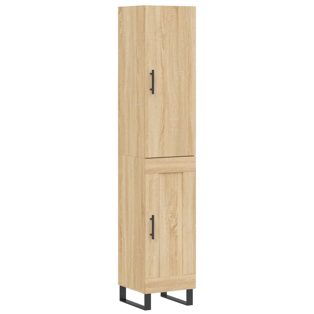 Hoge Kast 34,5X34X180 Cm Bewerkt Hout Kleurig Sonoma eiken