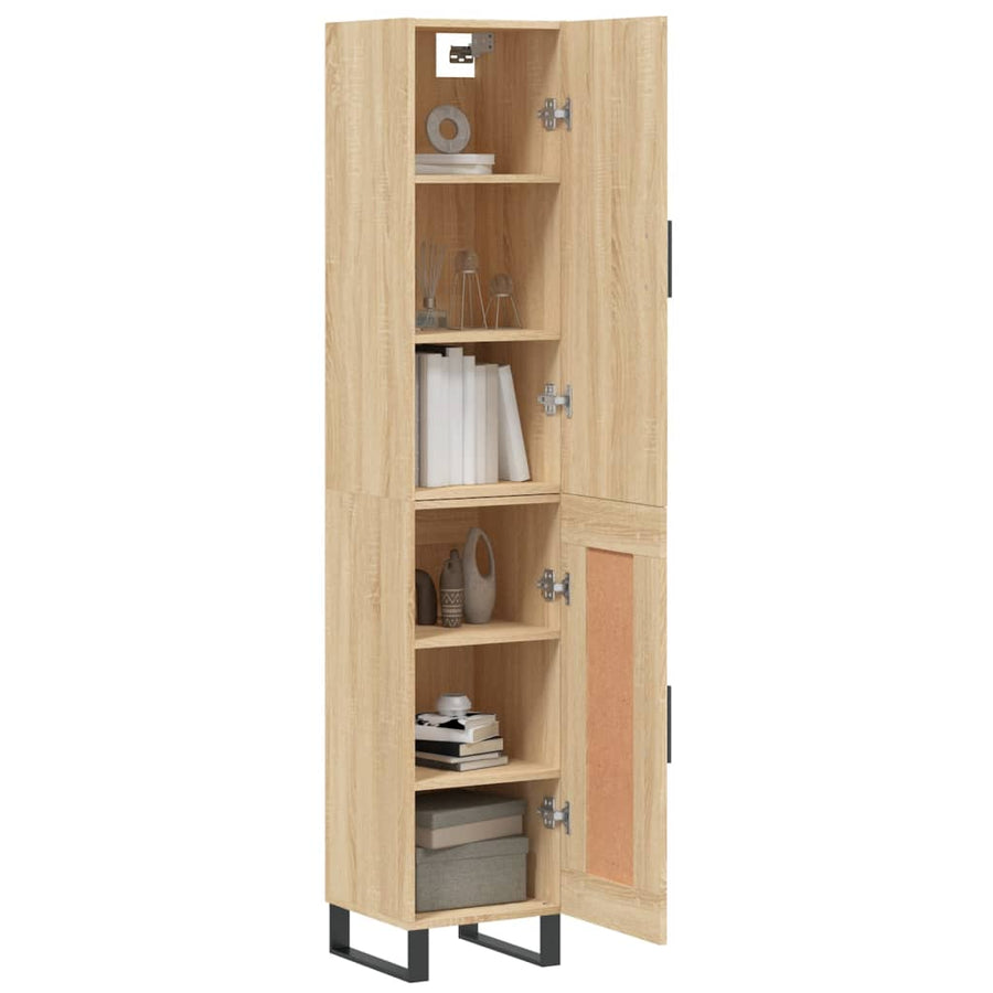 Hoge Kast 34,5X34X180 Cm Bewerkt Hout Kleurig Sonoma eiken