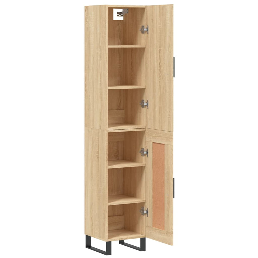 Hoge Kast 34,5X34X180 Cm Bewerkt Hout Kleurig Sonoma eiken