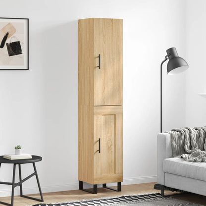 Hoge Kast 34,5X34X180 Cm Bewerkt Hout Kleurig Sonoma eiken