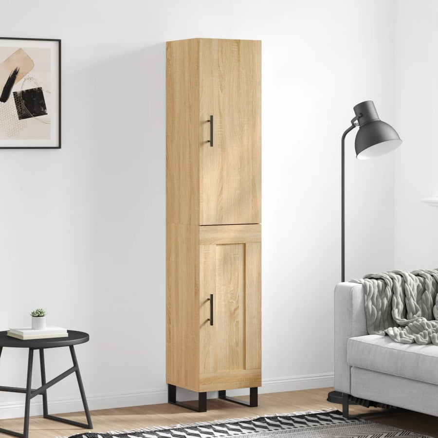 Hoge Kast 34,5X34X180 Cm Bewerkt Hout Kleurig Sonoma eiken