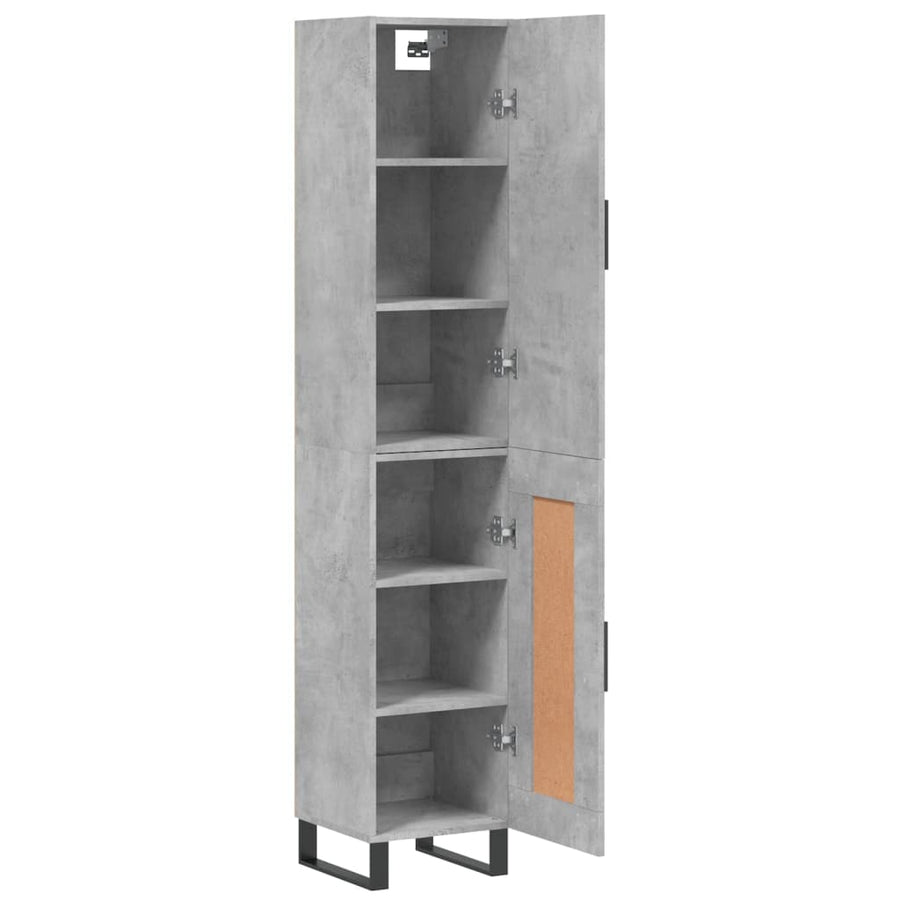 Hoge Kast 34,5X34X180 Cm Bewerkt Hout Betongrijs