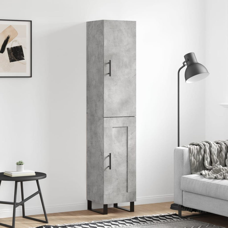 Hoge Kast 34,5X34X180 Cm Bewerkt Hout Betongrijs