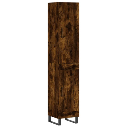 Hoge Kast 34,5X34X180 Cm Bewerkt Hout Kleurig Gerookt eiken