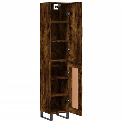 Hoge Kast 34,5X34X180 Cm Bewerkt Hout Kleurig Gerookt eiken