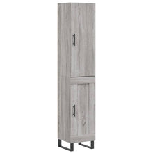 Hoge kast 34,5x34x180 cm bewerkt hout grijs sonoma eikenkleurig