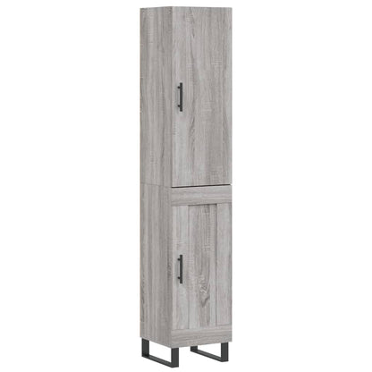 Hoge kast 34,5x34x180 cm bewerkt hout grijs sonoma eikenkleurig